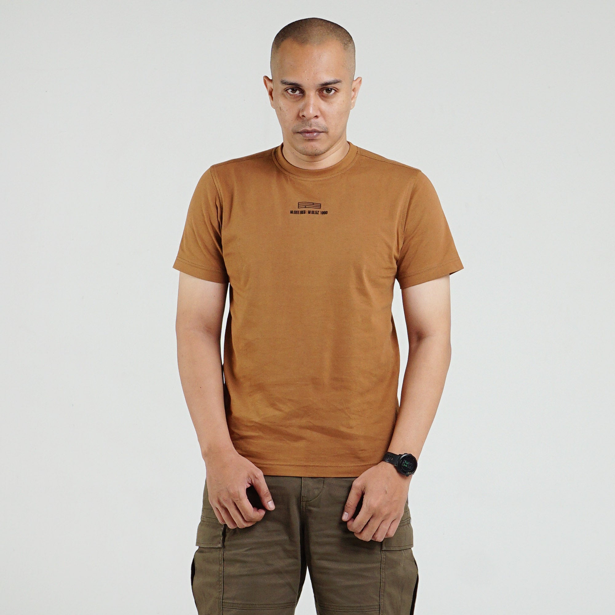 Kaos Polos Pria Lengan Pendek OLIVER C123 Brown