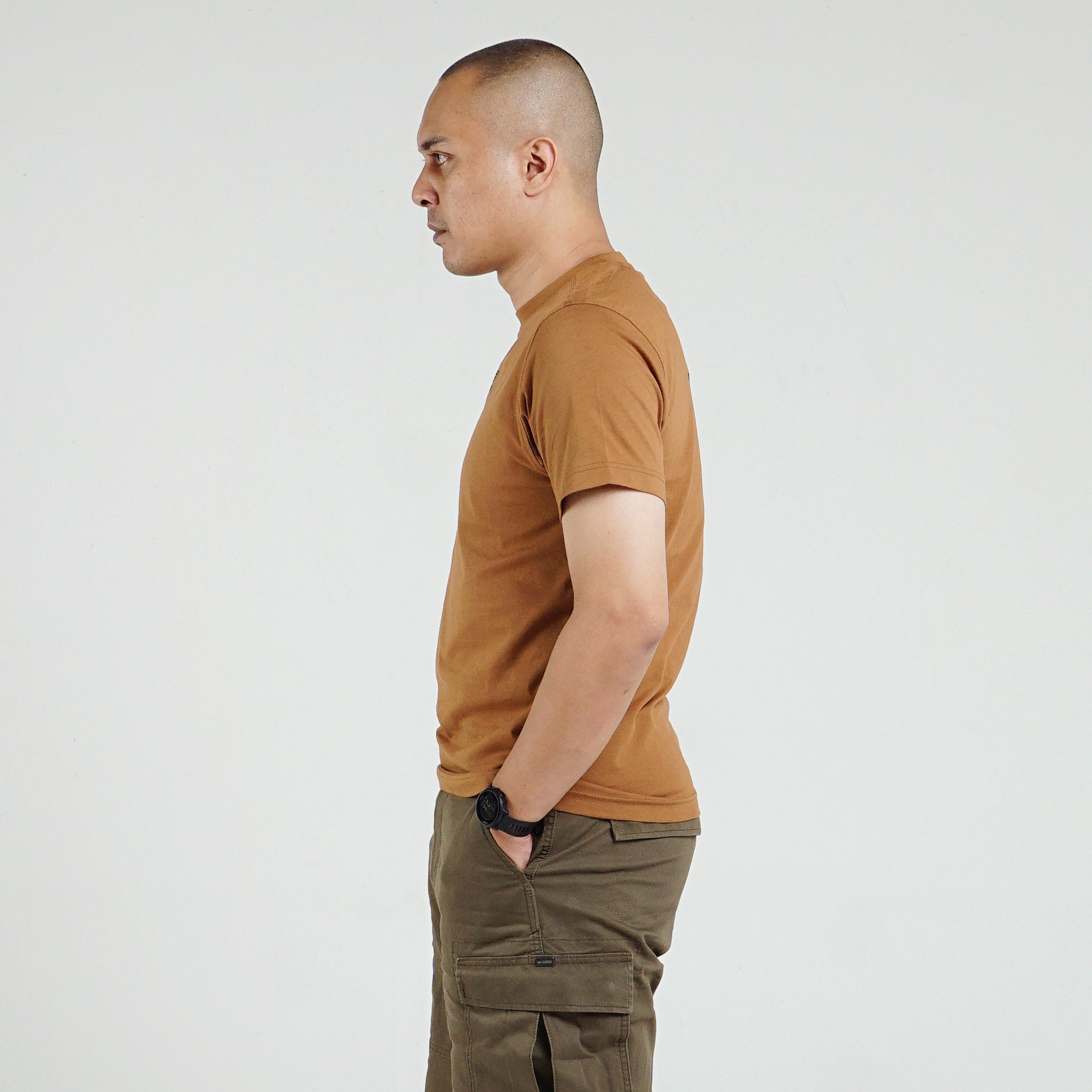 Kaos Polos Pria Lengan Pendek OLIVER C123 Brown