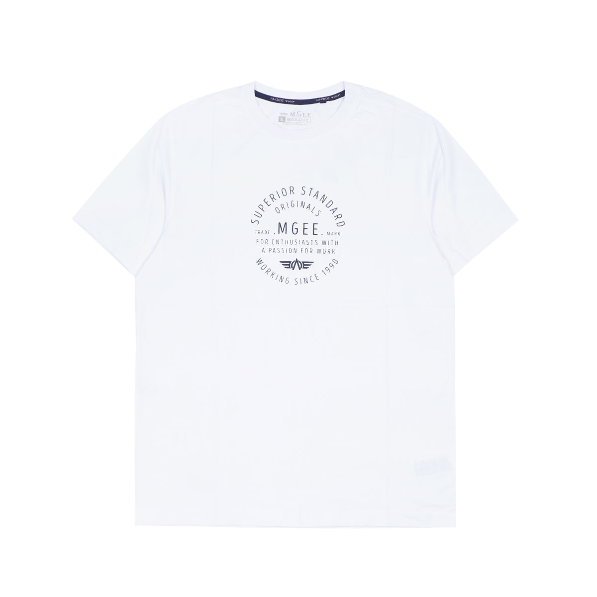 MGee Kaos Pria Lengan Pendek Polos M Gee Oliver C144 White