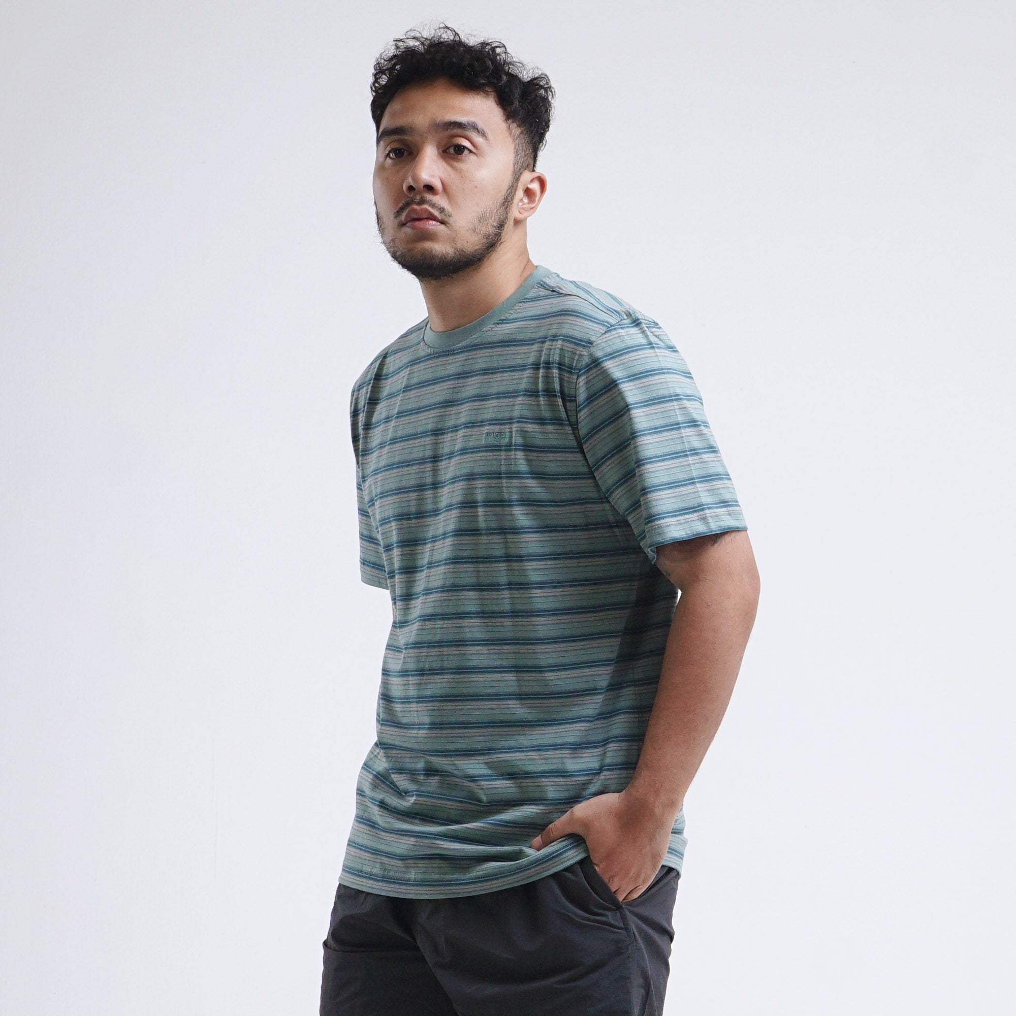 Striped T-shirt Oscar C003 Green