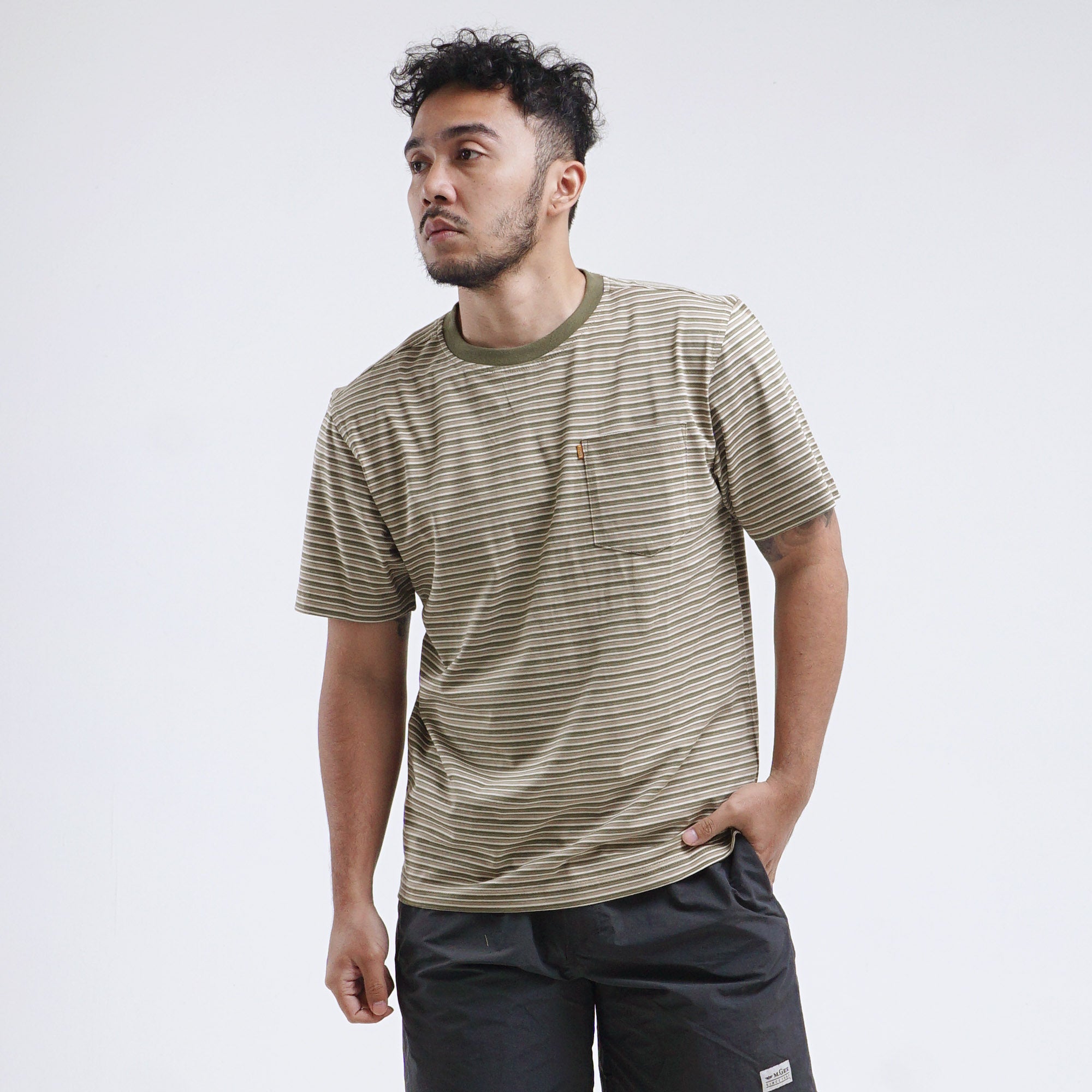 Striped t-shirt Otis C001 Olive