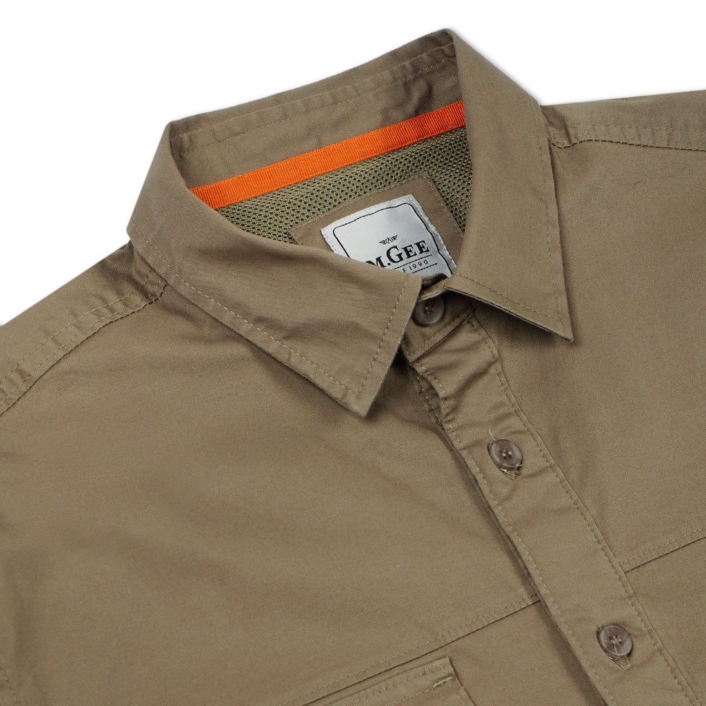 M.GEE Kemeja Outdoor Lengan Pendek Pria Mgee TUDOR C003 LIGHT OLIVE