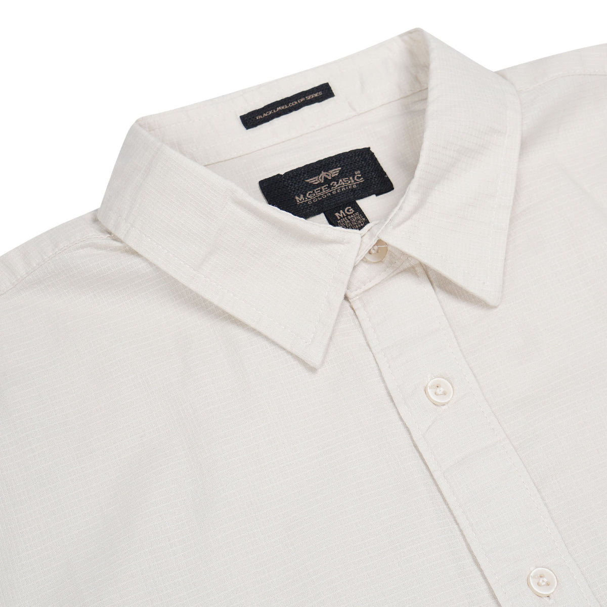MGee Kemeja Lengan Pendek Ribstop Casual M gee Stanley C001 Cream