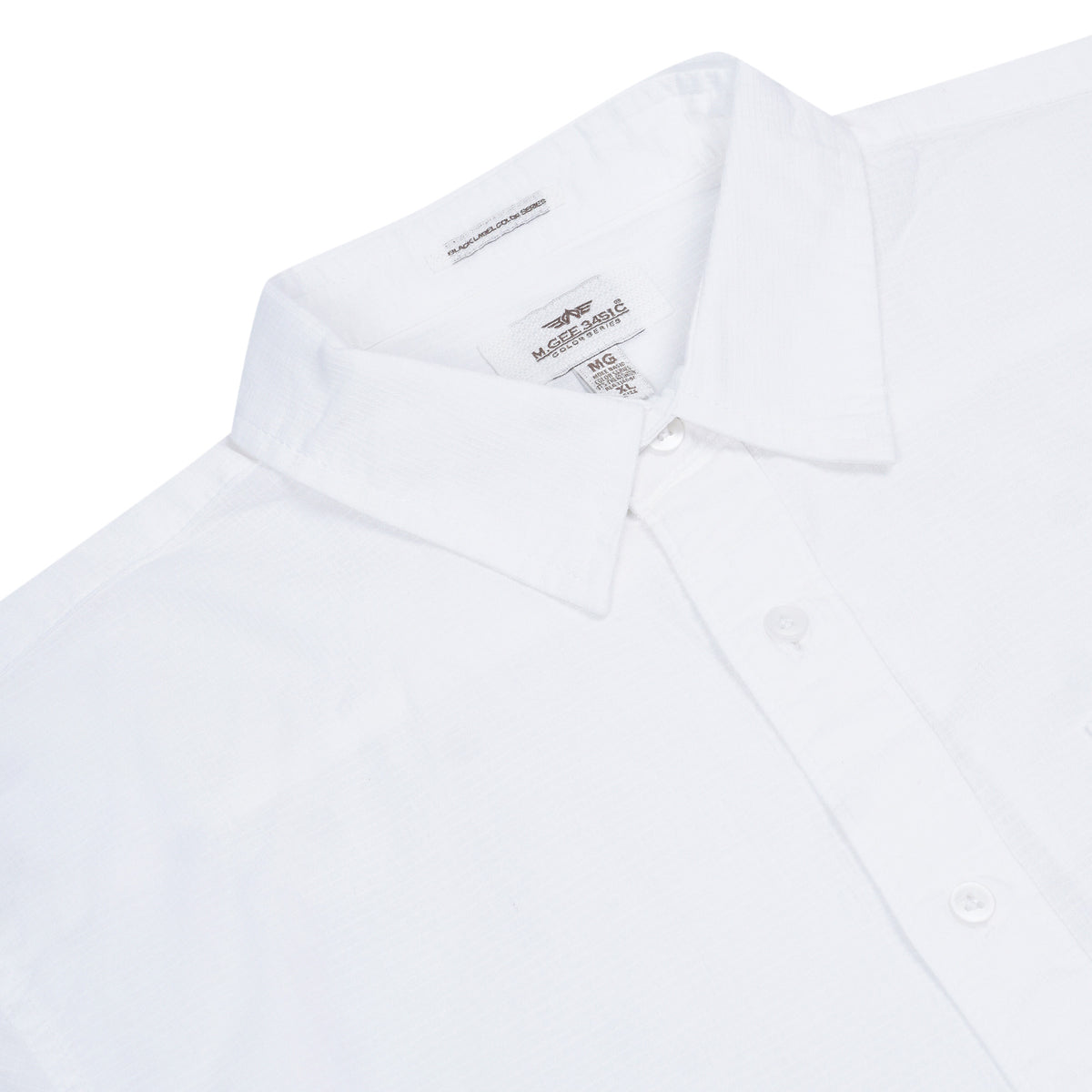 MGee Kemeja Lengan Pendek Ribstop Casual M gee Stanley C001 White