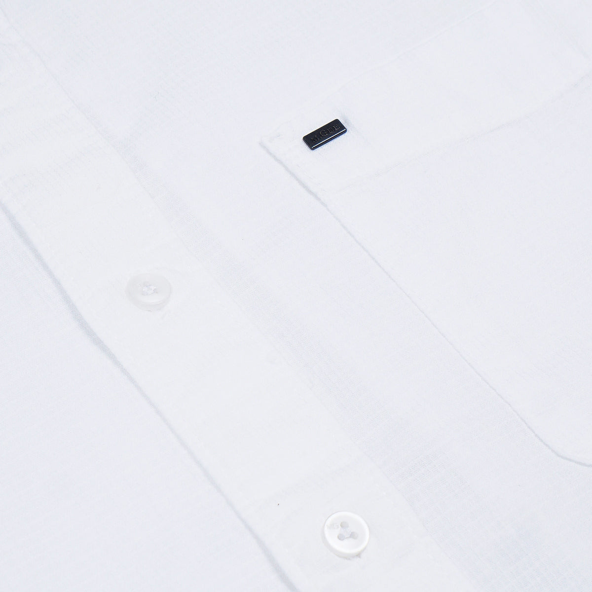 MGee Kemeja Lengan Pendek Ribstop Casual M gee Stanley C001 White