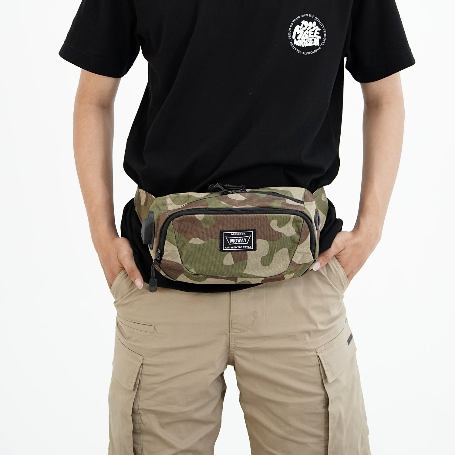 Tas Pinggang Punggung Pria Waistbag Crossbody MGway Mizuki Green 02 Green