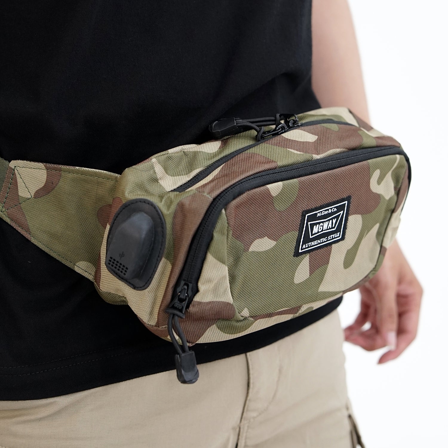 Tas Pinggang Punggung Pria Waistbag Crossbody MGway Mizuki Green 02 Green