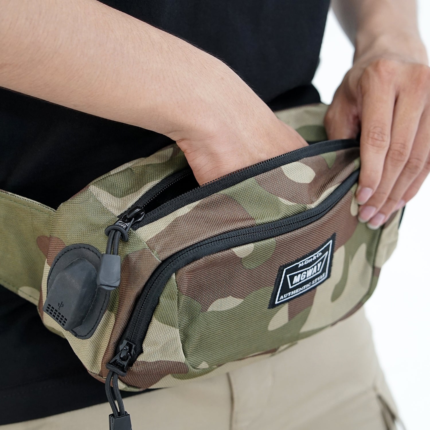 Tas Pinggang Punggung Pria Waistbag Crossbody MGway Mizuki Green 02 Green