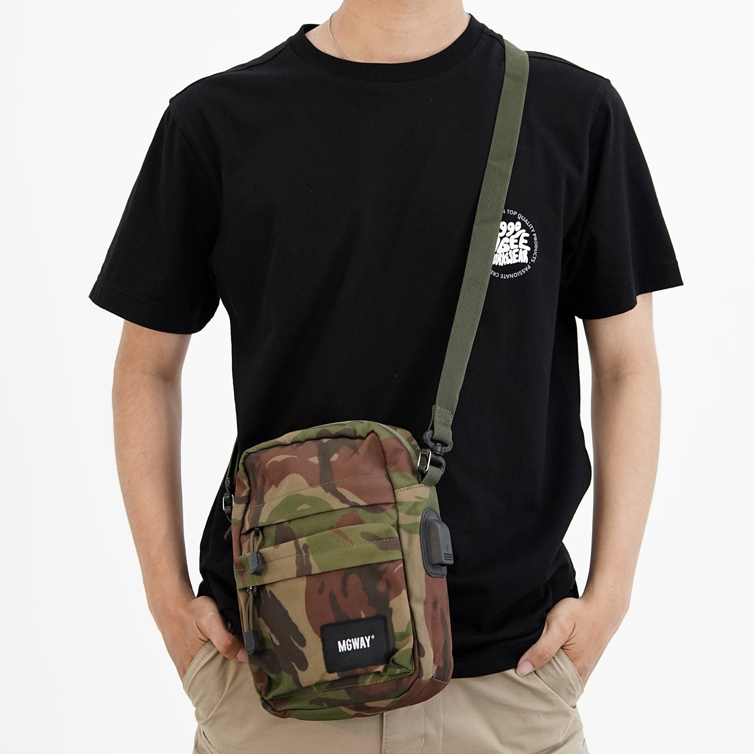 Tas Slingbag Pria Selempang Stylish MGway Kenji Green