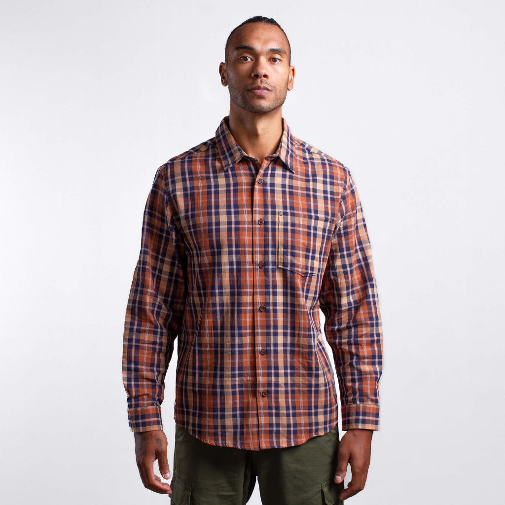 Kemeja Lengan Panjang Texas Orange C017
