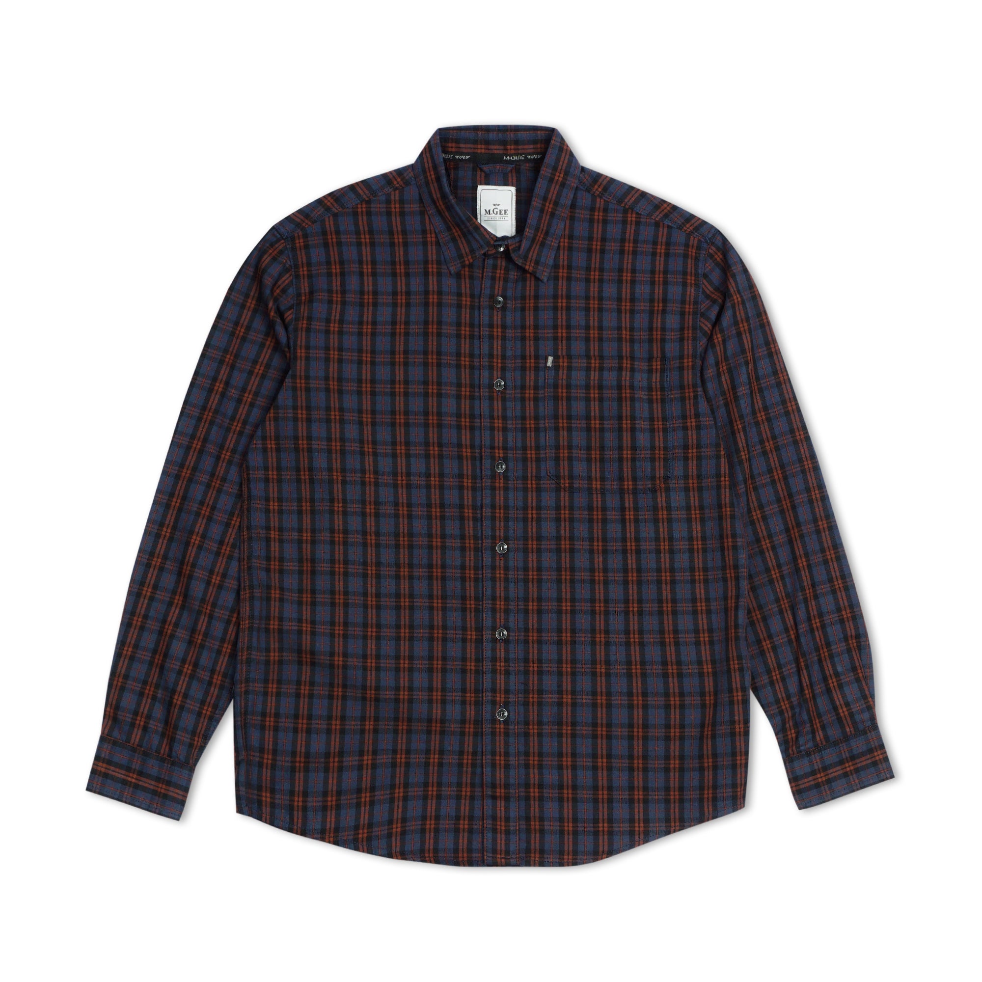 M.Gee Kemeja Lengan Panjang Pria Mgee Original Texas C027 Navy