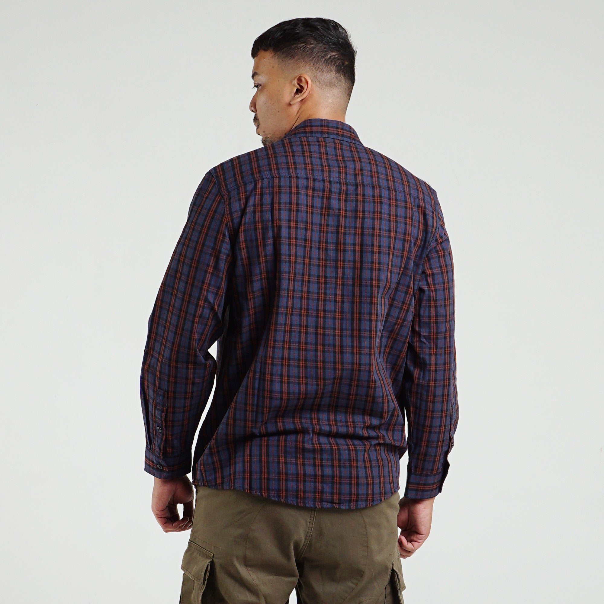M.Gee Kemeja Lengan Panjang Pria Mgee Original Texas C027 Navy