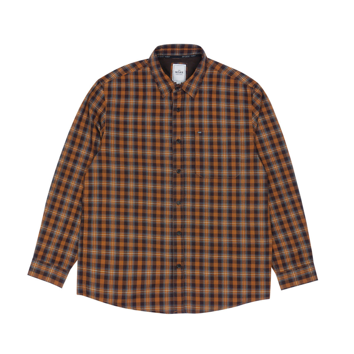 MGee Kemeja Lengan Panjang Pria M Gee Texas C035 Brown