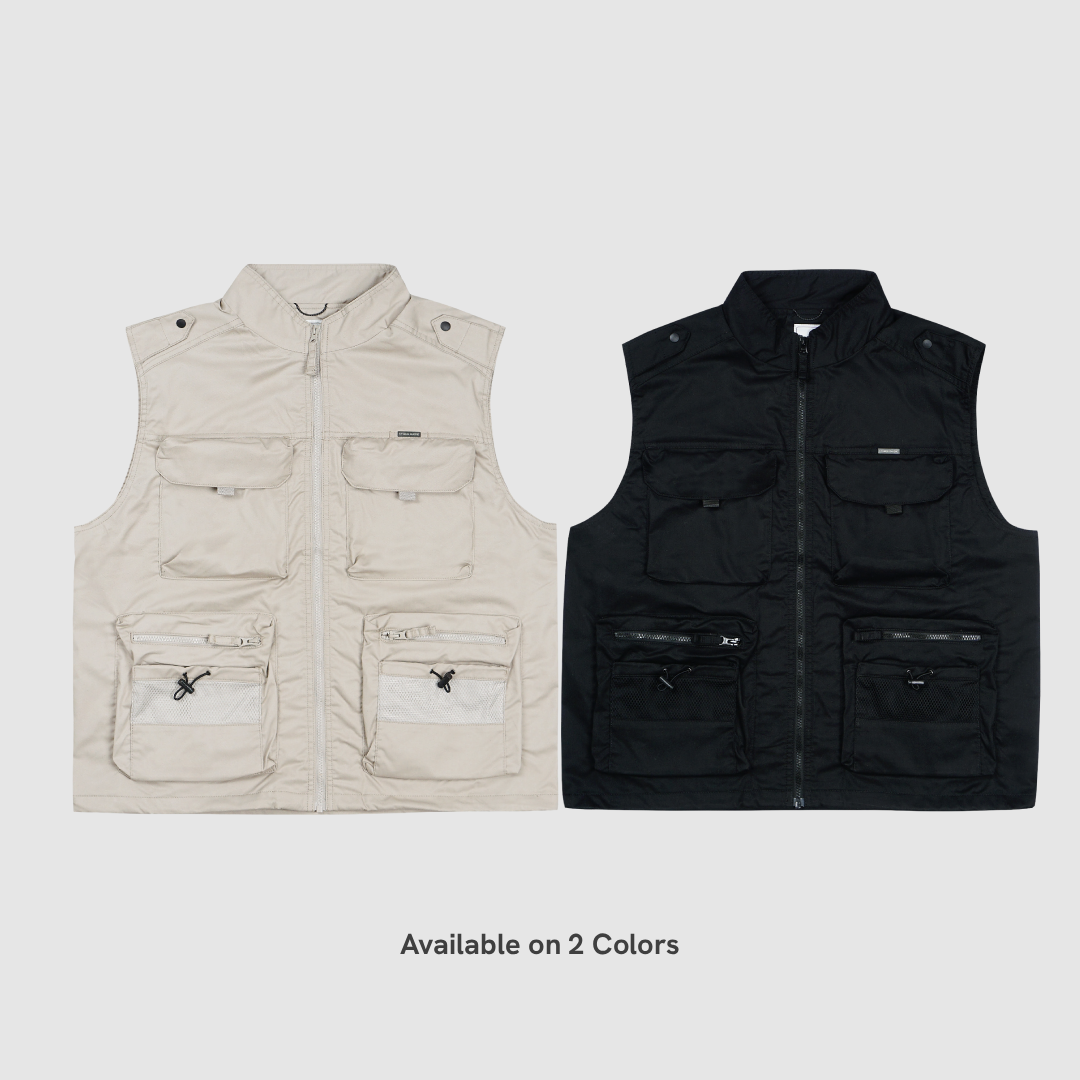 M.Gee Jaket Rompi Vest Pria Mgee Original WALTER C013 Sand Black